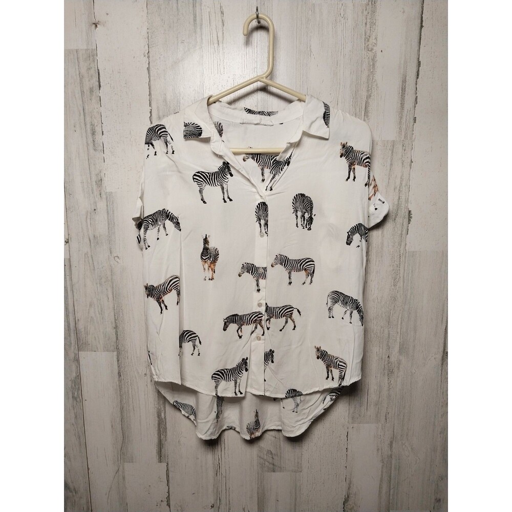 Jane And Delancey Women's Small Zebra Print Top